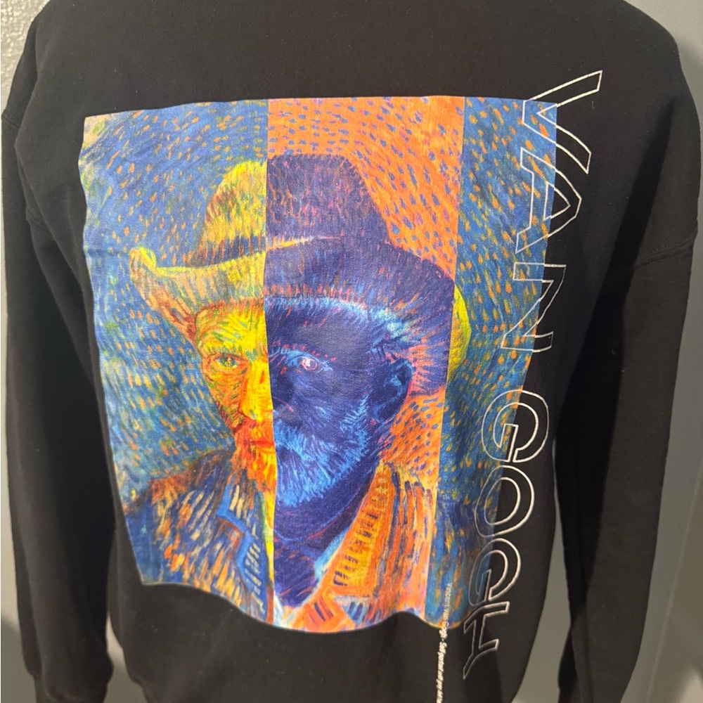 POL Black Crewneck with Multicolor Van Gogh Graphic